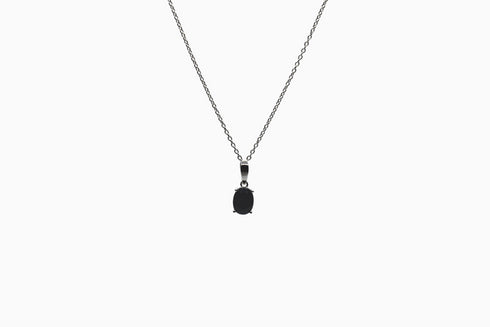 Divya दिव्या | Onyx | Halskette | Silber | Rhodiniert